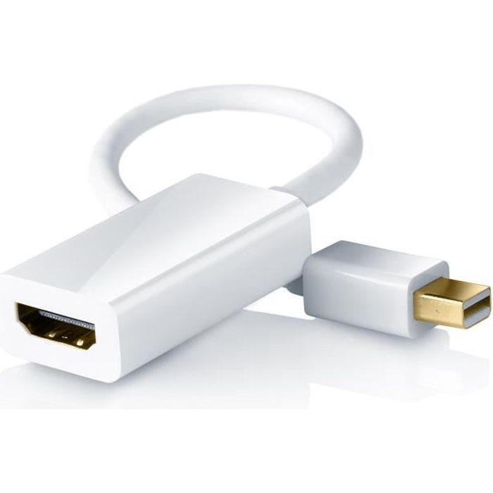 Câble Adaptateur Mini DisplayPort Vers HDMI - Pour MacBook Pro/Air, PC Portable - Prise En Charge 1080p, Audio