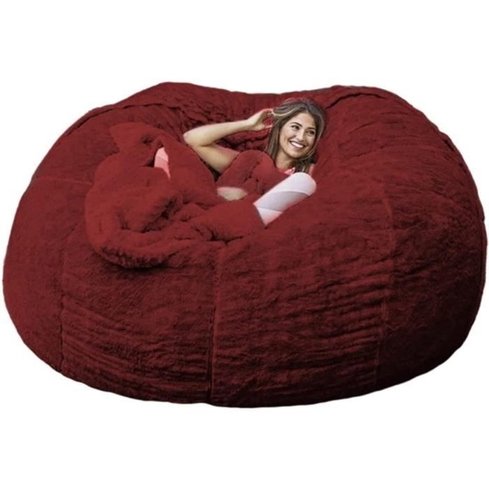 Fauteuil Poire Géant Sans Rembourrage - Housse Fourrure Lavable - Pouf Surdimensionné Pour Détente Profonde - 3