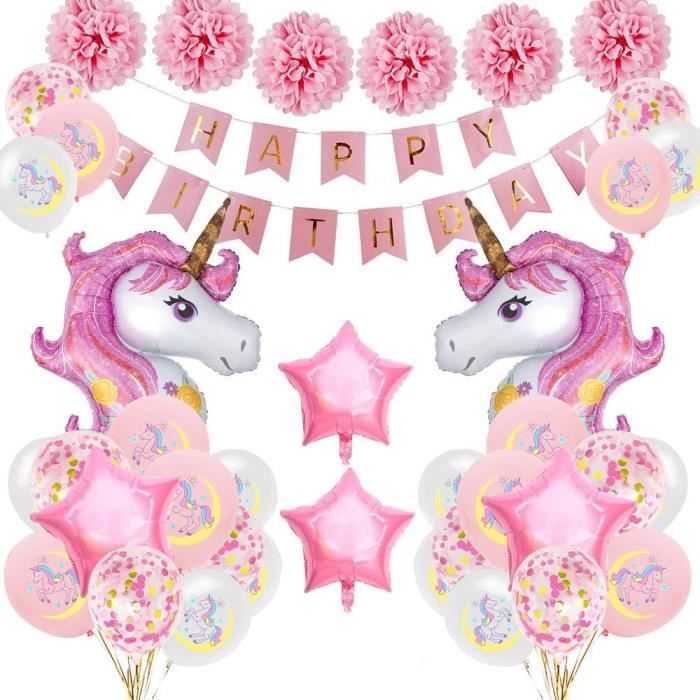 Decoration Anniversaire Joyeux Anniversaire Rose Pour Enfant Licorne Ballon Decoration Fete Banniere 1 An 2 3 4 5 A 10 Ans Baudruche Guirlande Ballons Deco Kit Happy Birthday Enfants Loisirs Creatifs Cuisine Et Maison Schoolofbabywearing Com