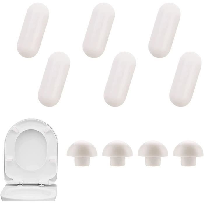 Lot De 8 Tampons En Caoutchouc Blanc Pour Siège De Toilettes, 19 Mm (3/4 Pouce)