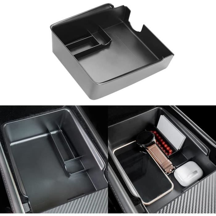 Plateau Rangement Console Tesla Model 3/Y - Velours Floqué - Organisation Cache Accoudoir