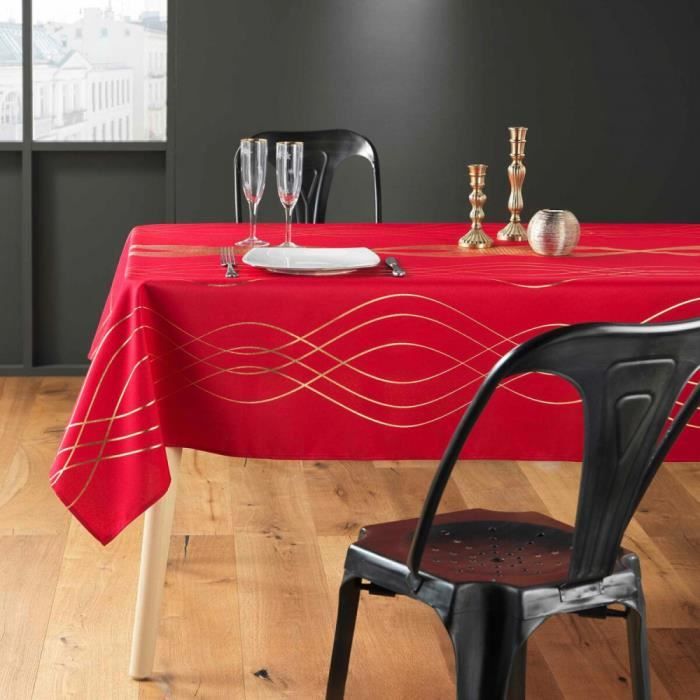 Nappe rectangulaire tissu rouge 300 x 170 cm