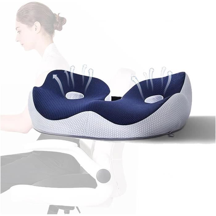 Coussin De Siège Ergonomique Gonflable - Pour Coccyx, Bureau, Voiture, Fauteuil Roulant - Anti-dérapant, Avec Pompe - 6