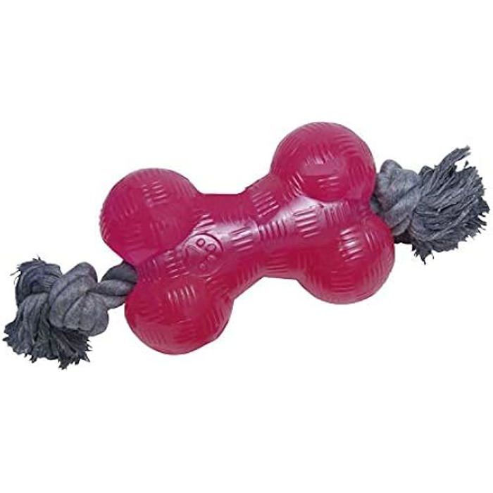 Comparer les prix de GLORIA TPR corde os - os de chien - Taille 8,89 cm - Très résistant - Interactive - Flexible - jouet à mâcher - jouets pour chiens