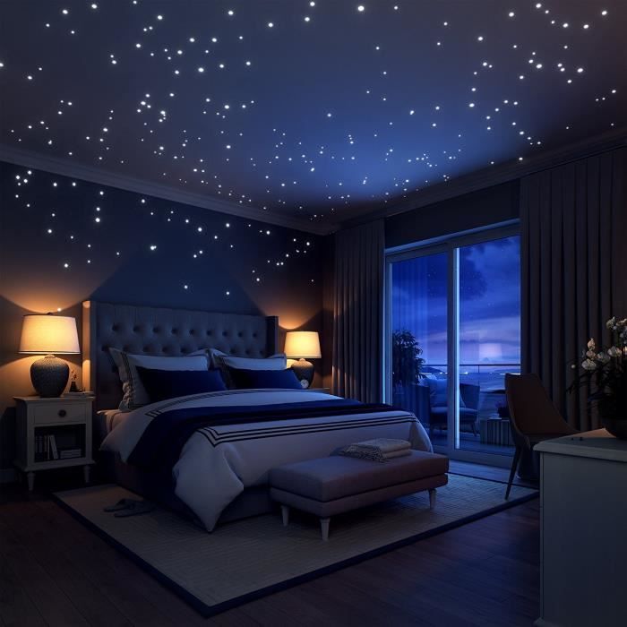 Autocollants Lumineux Lune Des Points 252 Stickers Muraux