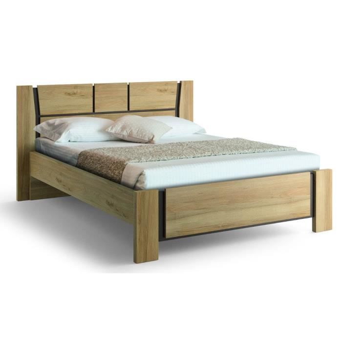 Lit Adulte 140x190 Douglas Noyer Achat Vente Structure De Lit