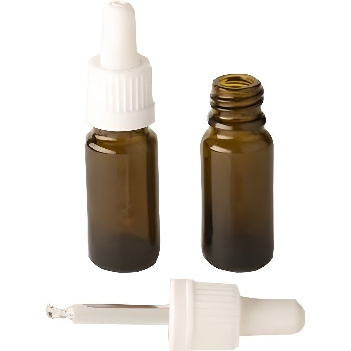 Lot 50 Bouteilles En Verre 20ml Avec Bouchons à Visser - Flacons Huiles Essentielles Parfum Réactif