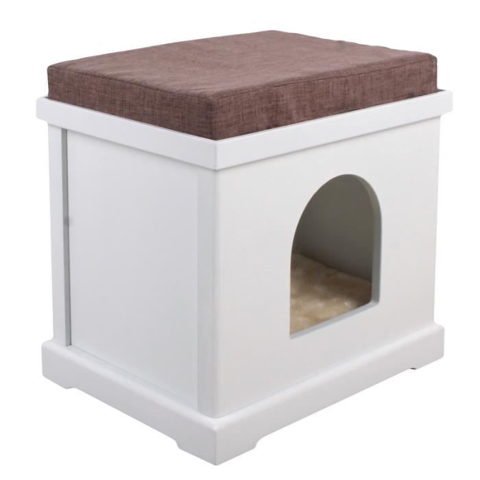 Maison Pour Chat En Bois Cube Silvio Design Cdiscount Animalerie