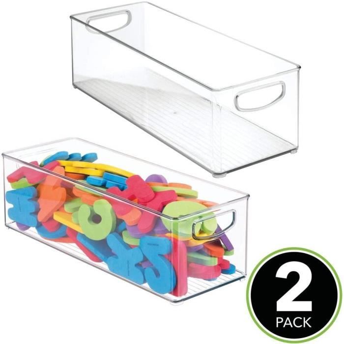 Bac Rangement Jouet (Lot De 2) Grande Boîte De Rangement Plastique Robuste  Pour La Chambre D'Enfants Boîte Avec[x5663] - Cdiscount Maison