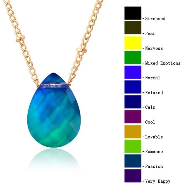 Bijoux Goutte D Eau Changement De Couleur Collier D Humeur motion