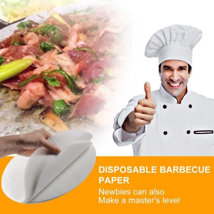 Airfryer Lot de 50 feuilles de cuisson rondes en papier sulfurisé résistant à l'huile[344