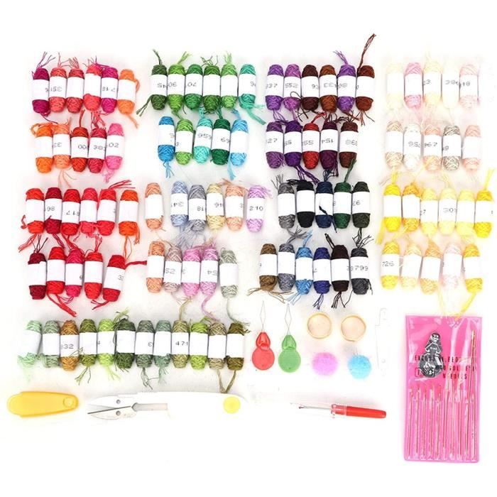 Kit Fil à Broder 150 Couleurs – 8 Mètres 6 Brins, Polyester, Pour Bracelets, Broderie Et Créations DIY - 8