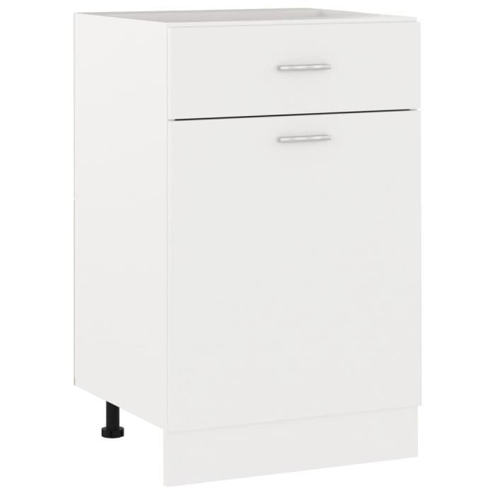 Armoire de cuisine - Blanc - 50x46x815 cm - Aggloméré - 1 porte - 1 tiroir