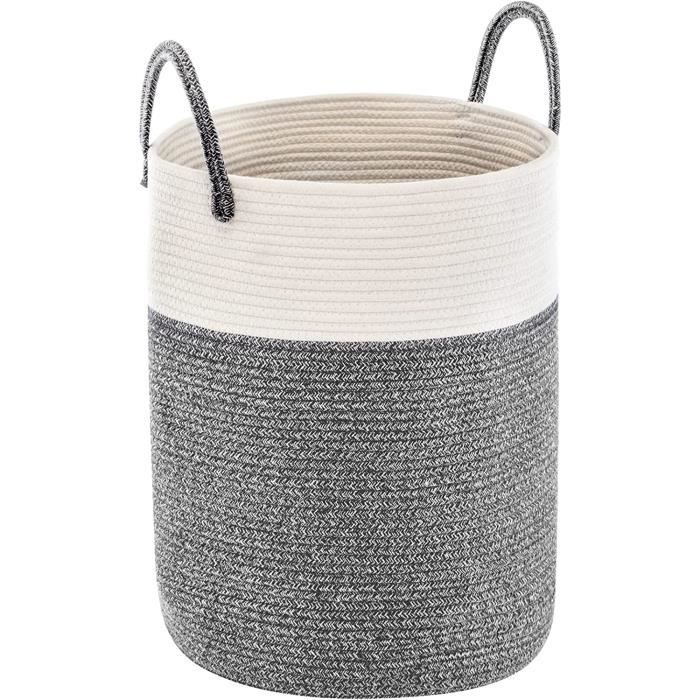 UNE Panier Corde Coton Corbeille Rangement Poignées À Linge Jouet