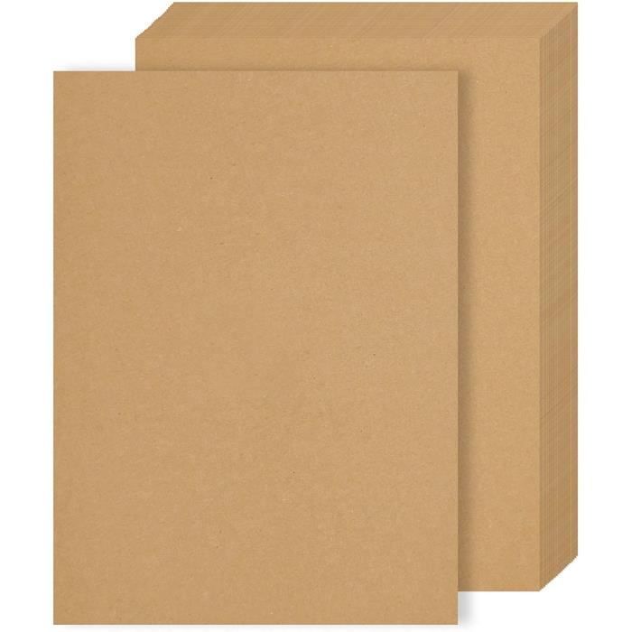 Cartes de Papier Kraft avec enveloppes Papier recyclé Couleur Marron Lot de 50 Mit Einleger 