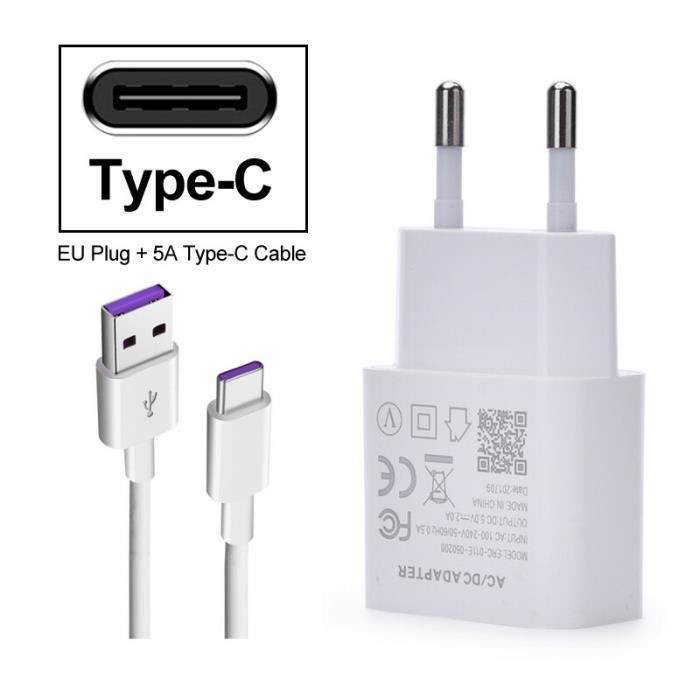 Pour Huawei P20 Lite : Chargeur USB Original Super Charge USB Blanc -  Cdiscount Téléphonie
