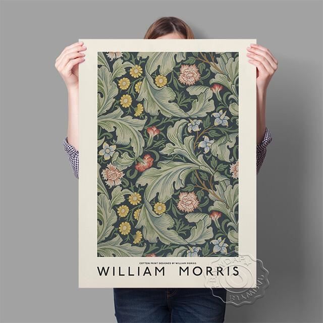 Lot De 3 Toiles Murales William Morris Vintage Neutre - Décoration Salon 30x40 Cm Sans Châssis