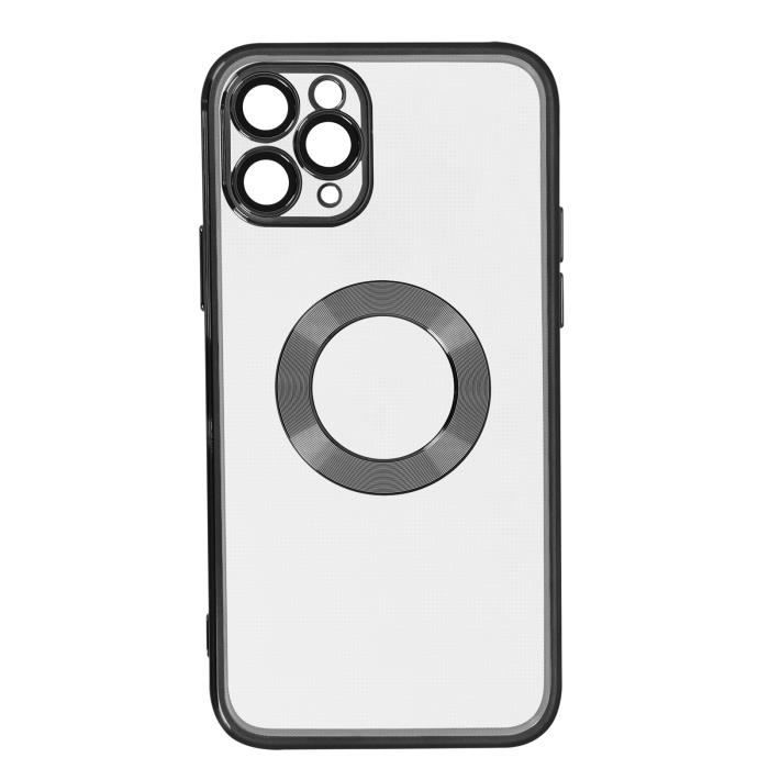 Coque iPhone 11 Pro AVIZAR Silicone Gel Flexible Noir Chrome Protection Chocs et Rayures Cdiscount Telephonie