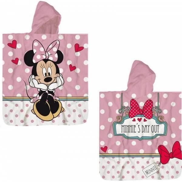 Poncho de bain à capuche Minnie Disney 60 x 120 cm Coton