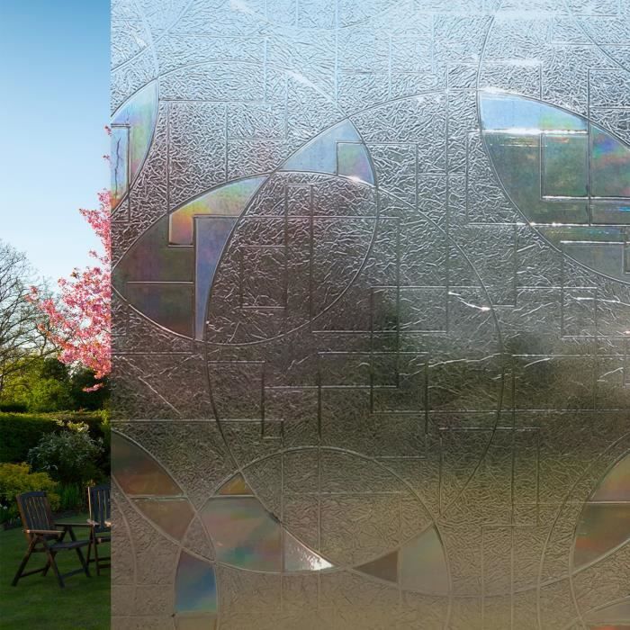 Decovitre Film Adesivo Statico Per Vetri Waves - Effetto Onde, 45x200 Cm, Per Privacy E Decorazione Finestre