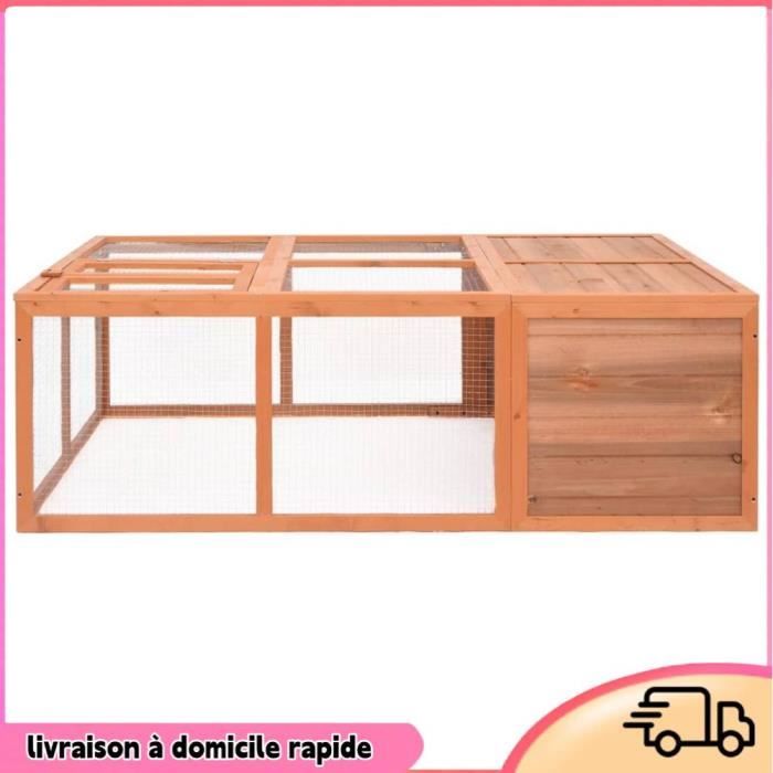 Meilleurs prix pour Cocosity Cage extérieure en bois de sapin 150x100x50 cm pour poules - grille acier portes faciles