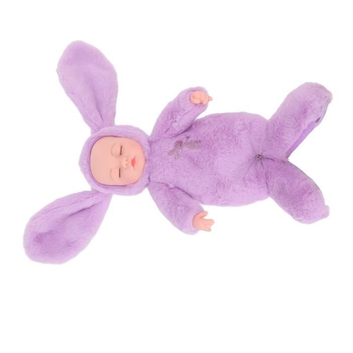 Teint Foncé Personnalisée Poupée en Peluche en Costume de Lapin Violet