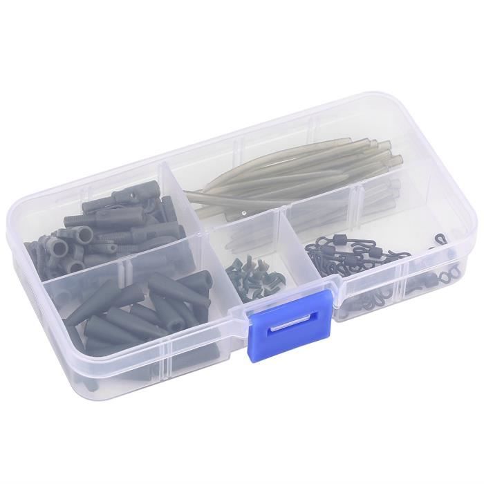 100 pieces Noir mat Multi clips Peche a la carpe Tacle Changement