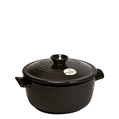 Emile Henry Eh794525 Cocotte Ronde Céramique Noir Fusain 22 X 22 X 15 cm Emile Henry Cdiscount