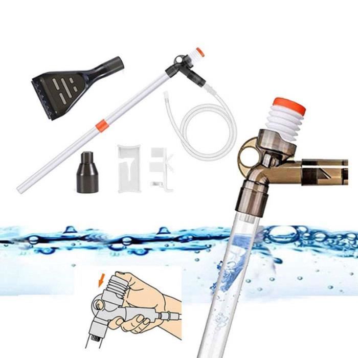 Meilleurs prix pour Kit De Nettoyage De Gravier pour Aquarium avec Buse Longue avec Bouton De Pression d'air Et Contrôleur De Débit d'eau Réglable sans
