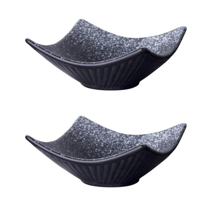 2 PCS 6in Cuisine japonaise Plaque de céramique Assaisonnement Plaque