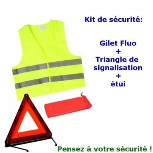 Gilet haute visibilité jaune + triangle de signalisation - Kit sur