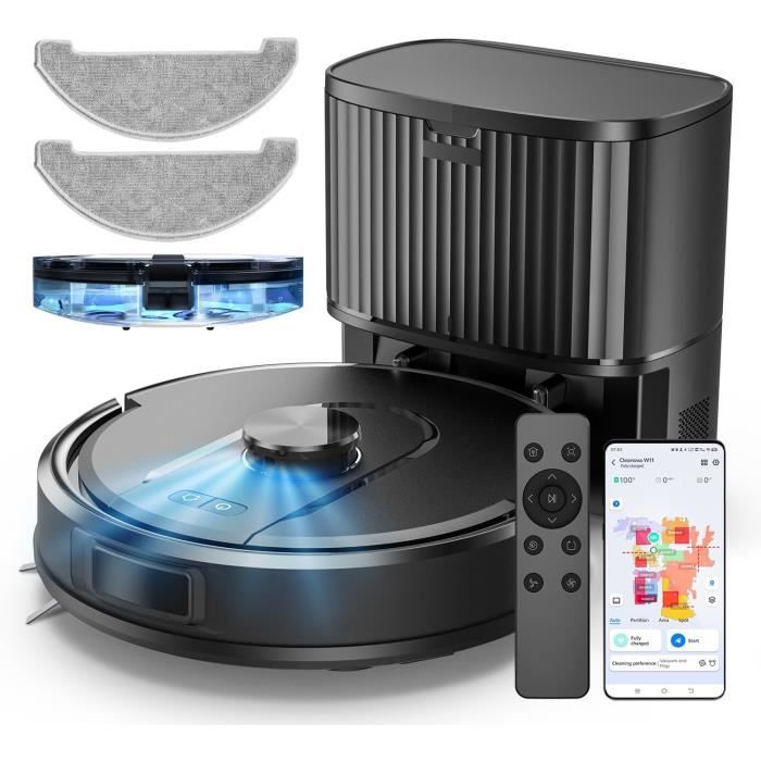 Aspirateur Robot - GENERIC - W11 - Navigation LiDAR - Auto-vidage - 5000Pa - Generic