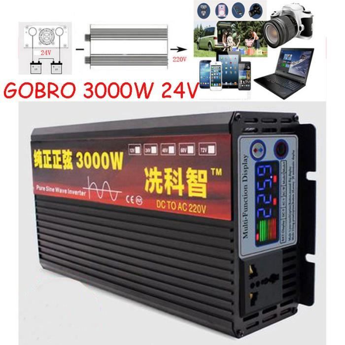 Convertisseur 24V Vers 220V Pur Sinus – 350W Continu, 600W Crête – Pour Camping, Van, Bateau - 6