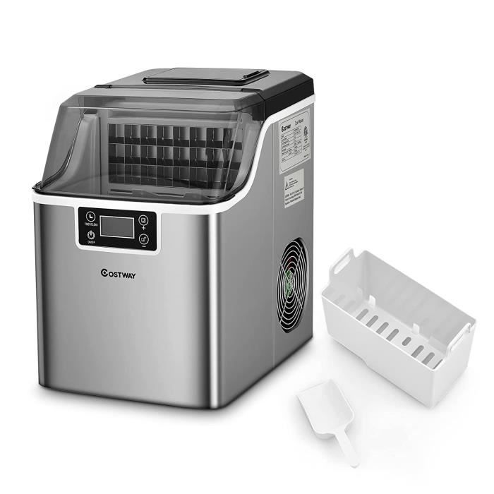 Machine à Glaçons GOPLUS - 12kg/24h - 9 Glaçons En 6-13min - 2 Tailles - Auto-Nettoyage - Rouge