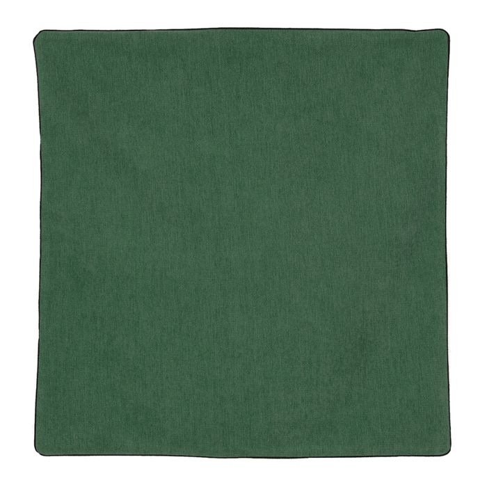 Housse de coussin passepoilée - Effet velours Vert foncé 60x60 cm Housse de coussin passepoilée - Effet velours Vert foncé 60x60 cm