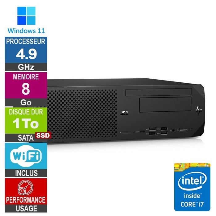 HP Z2 G8 SFF Workstation i7 11700 8Go SSD - vue 4