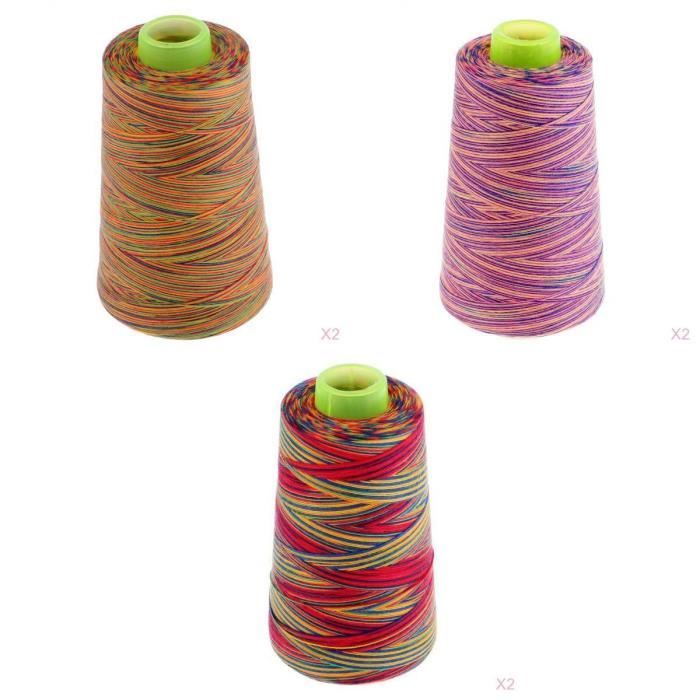 6 Bobines Fil à Coudre Polyester 4500m - Fil Haute Résistance Pour Machine à Coudre, Couleur Rouge Foncé