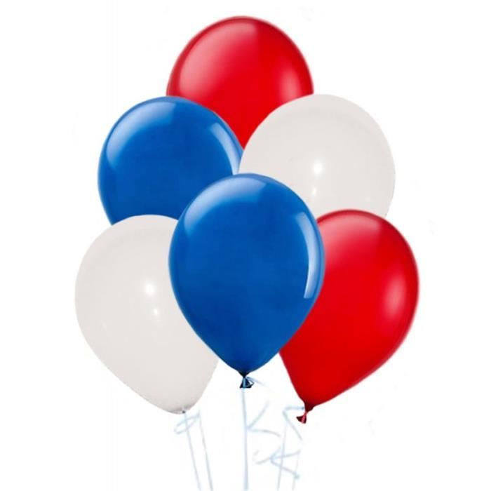 60 Pieces Ballons Bleu Blanc Rouge 10 Pouces Ballons Latex Ballon  Anniversaire Gonflable Bleu Avec Ruban Ballon Helium Pour [J7195]