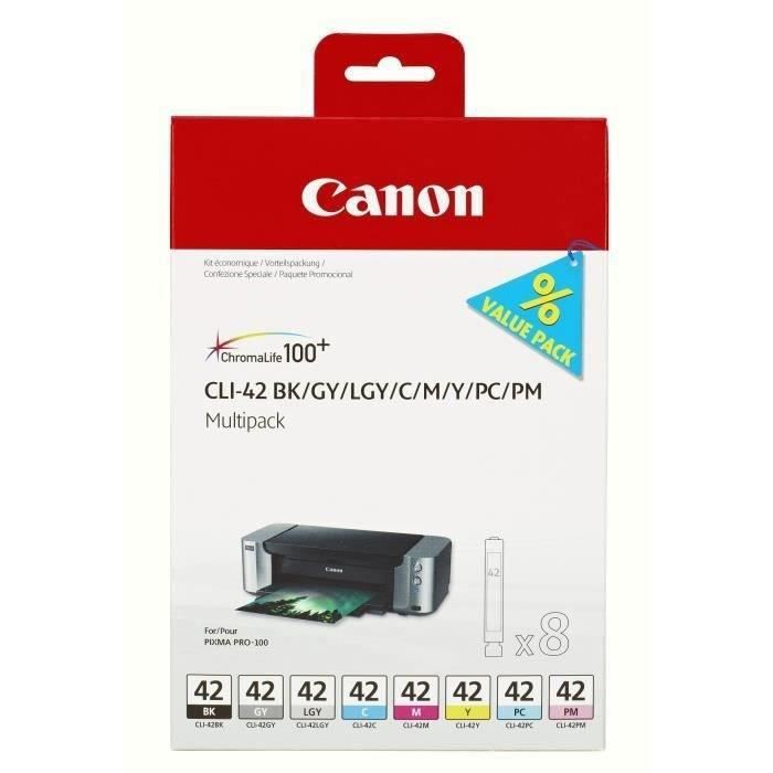 Cartouche dencre CLI-42 8inks – CANON – Noir et couleur – Capacité standard – multipack 8 encres