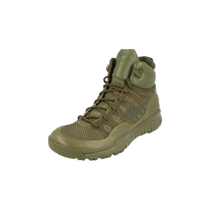 Baskets montantes Nike Lupinek Flyknit pour hommes Vert Lacets plats Vert Cdiscount Chaussures