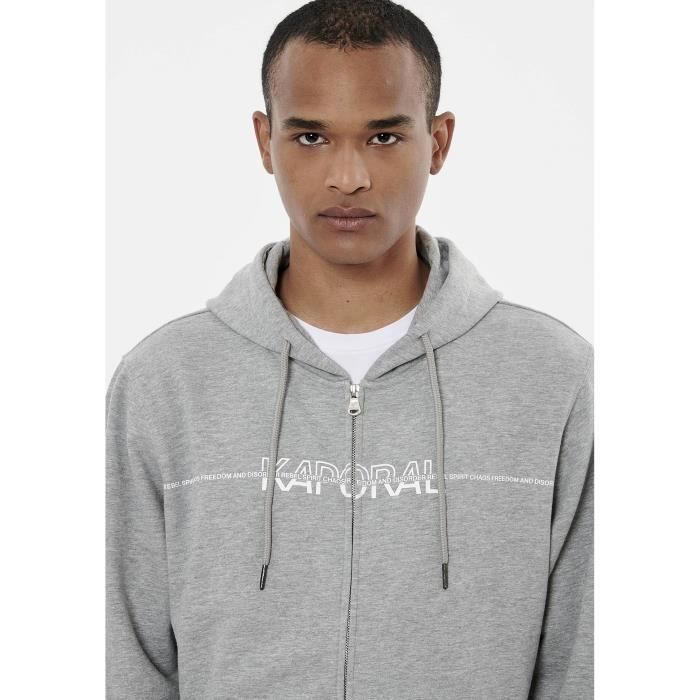 KAPORAL Sweat zippe gris homme ROLAN