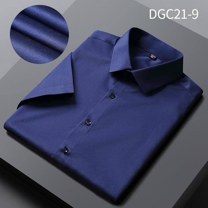 Chemisechemisette,Chemise à Manches Courtes pour Homme,Sans Repassage,Antidéformable,Business