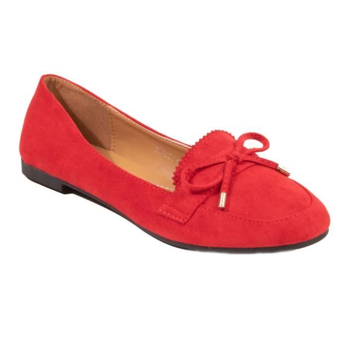 mocassin femme daim