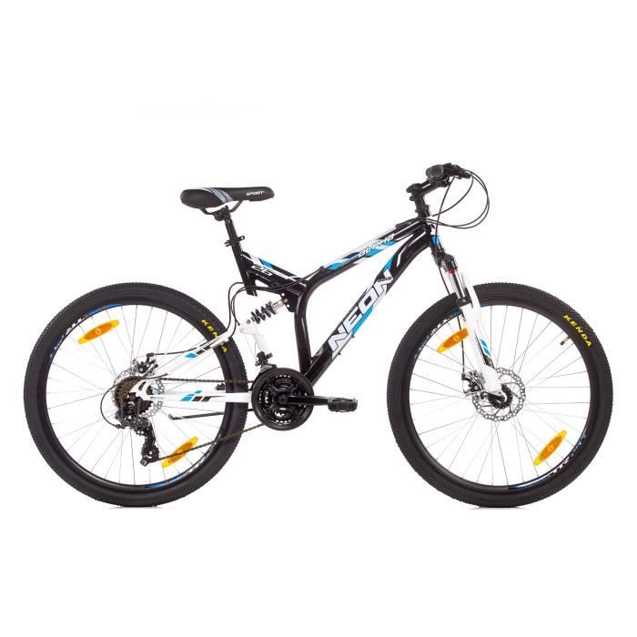 VELO VTT 26'' TOUT SUSPENDU – 21 VIT. EQUIPEMENT SHIMANO - DOUBLE FREINS A DISQUES & POTENCE HEADSET