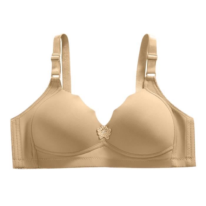 DotVol Soutien-Gorge Pour Femme Bandeau à Armatures Sans Couture Beige S