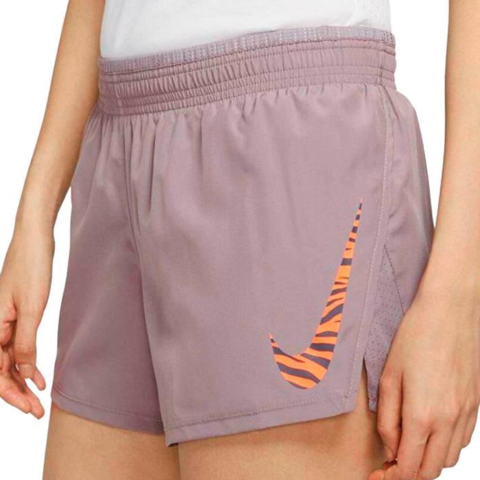 Short de sport Femme Nike Icon Clash Mauve Ceinture elastique Slip integre Fentes laterales Purple Cdiscount Sport