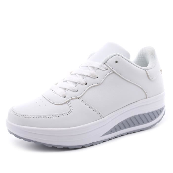 INSFITY Baskets Femme Sneakers Mi-saison INSFITY - Blanc - Polyuréthane - Plat - Lacets