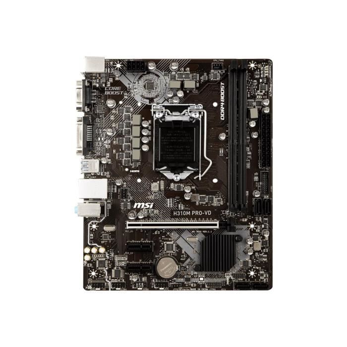 Msi H310m Pro Vd Carte Mere Micro Atx Socket Lga1151 H310 Usb 3 1 Gen 1 Gigabit Lan Carte Graphique Embarquee Unite Centrale Prix Pas Cher Cdiscount