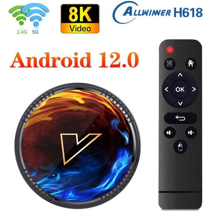 Boitier iptv PRUMYA Android 12 Smart TV Box Allwinner H618 Prise en charge  8K 4K BT5.0 Google Voice Media Playe 4+64 BOX MULTIMEDIA - Cdiscount TV Son  Photo