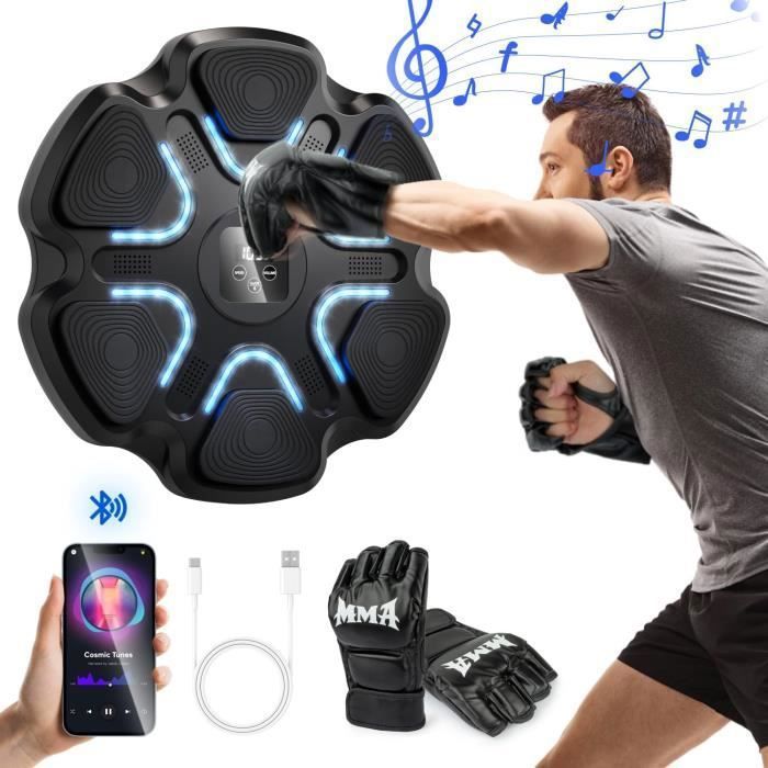 Boxing Machine Musique LED Bluetooth Machine De Boxe Musicale 2024, One Punch Boxing Machine Entraînement De Boxe, Montage Mural Pour Maison, L'Intérieur Boxe Mural Musique